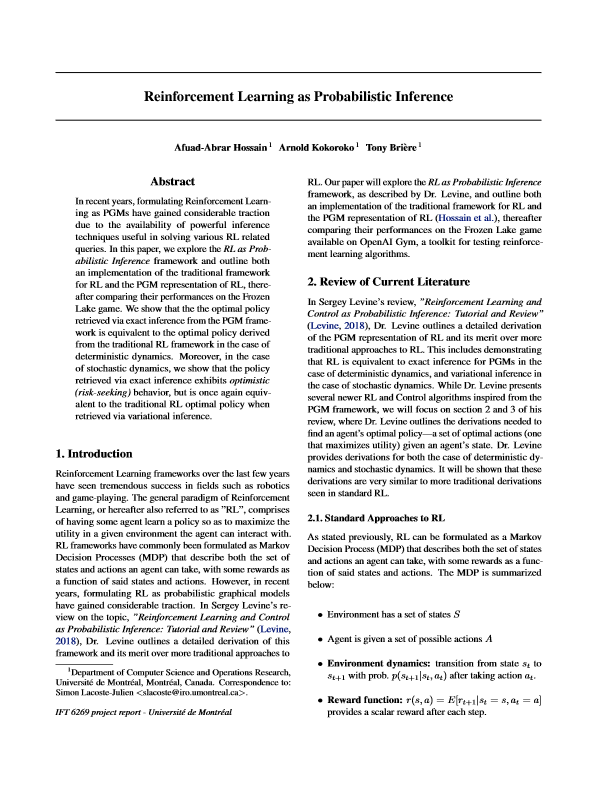 Paper Review - Control as Inference